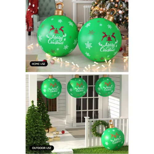 Jingle Jollys Christmas Inflatable Ball Bauble 60cm Outdoor Decoration Green - Image 7