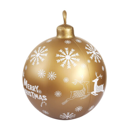 Jingle Jollys Christmas Inflatable Ball Bauble 60cm Outdoor Decoration Gold - Image 3