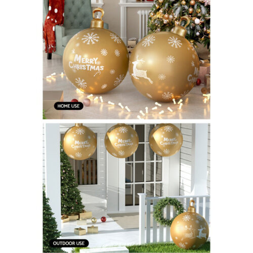 Jingle Jollys Christmas Inflatable Ball Bauble 60cm Outdoor Decoration Gold - Image 7