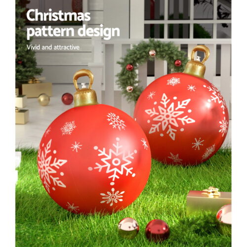 Jingle Jollys Christmas Inflatable Ball Bauble 60cm Outdoor Decoration Red - Image 6