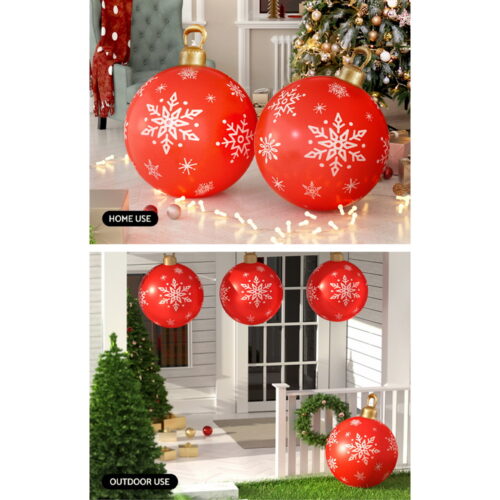 Jingle Jollys Christmas Inflatable Ball Bauble 60cm Outdoor Decoration Red - Image 7
