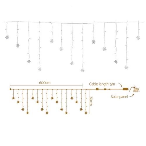160 LED 6M Christmas Lights Icicle Light Solar Cold Jingle Jollys - Image 2