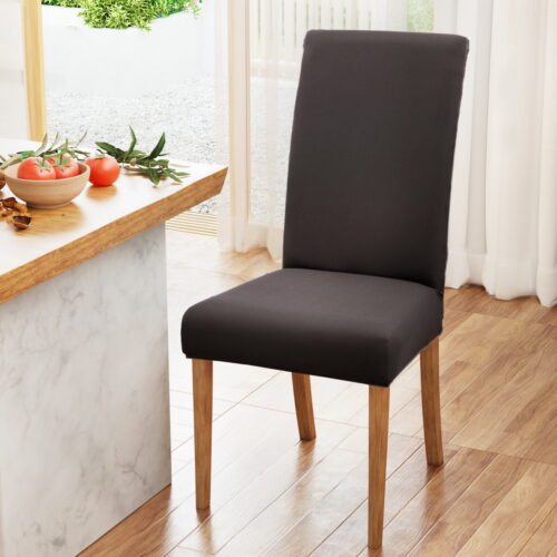 Artiss Dining Chair Covers 6x Slipcovers Spandex Stretch Banquet Party Dark Grey - Image 7