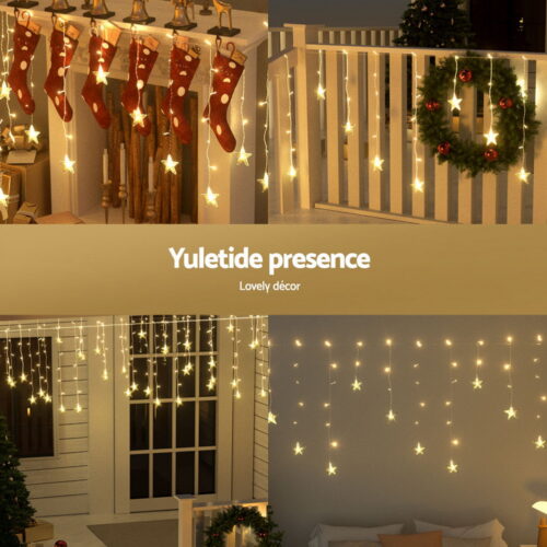160 LED 6M Christmas Lights Icicle Light Solar Warm Jingle Jollys - Image 5