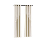 Artiss 2X 132x213cm Blockout Sheer Curtains Beige