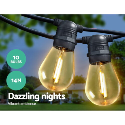 Jingle Jollys 14m LED Festoon String Lights Christmas Wedding Party Outdoor - Image 3