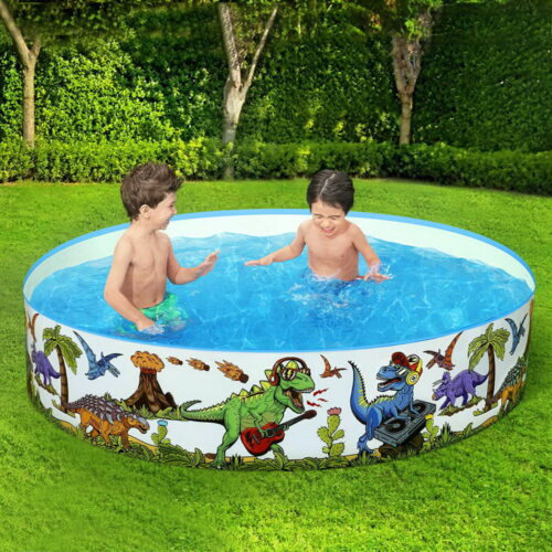 Bestway Kids Pool 183x38cm Round Above Ground Rigid Swimming Pools Dinosaur 946L - Image 8