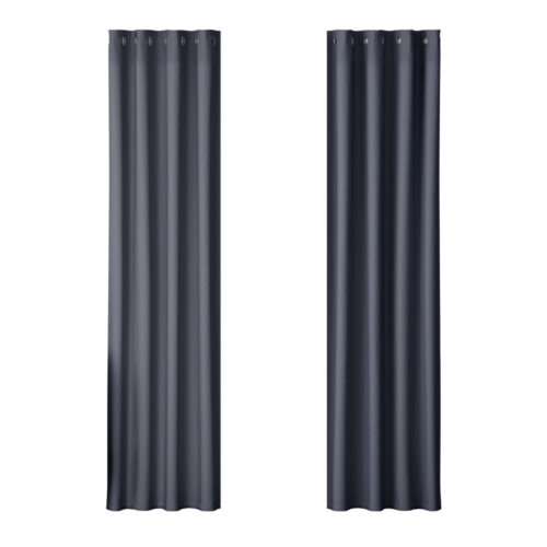 Artiss 2X Blockout Curtains Eyelet 140x230cm Charcoal