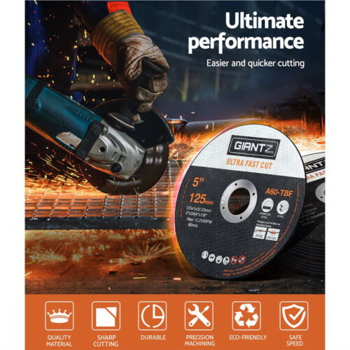 Giantz 50-Piece Cutting Discs 5" 125mm,Giantz 50pcs 5" Cutting Discs 125mm Angle Grinder Thin Cut Off Wheel for Metal - Image 5