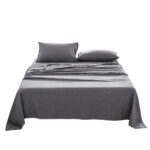Cosy Club Cotton Bed Sheets Set Black Cover Single