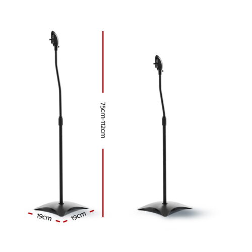 Alpha Speaker Stand 75-112cm Adjustable Height Surround Sound Studio Home 2pcs - Image 2