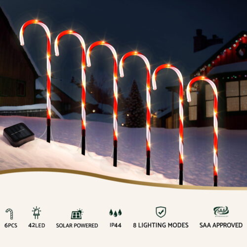 42 LED 6 PCS Christmas Lights Path Ground Light Garden Decorations Jingle Jollys - Image 4