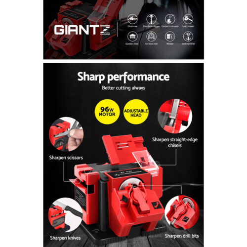 Giantz Tool Sharpener 96W Electric Drill Bit Knife Scissor Chisel Planer Grinder - Image 4