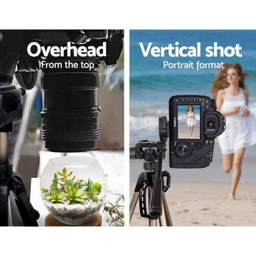 Weifeng Professional Camera Tripod Stand Mount DSLR Travel Adjustable 62-160cm Gold - Image 5