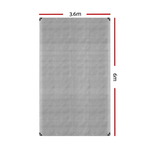 Instahut Tarp Tarpaulin 3.6x6m Canvas Camping Heavy Duty Sun Cover - Image 2