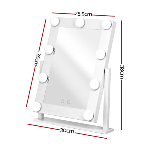 Embellir Makeup Mirror 30x38cm Hollywood Vanity with LED Light Rotation Tabletop - Image 2