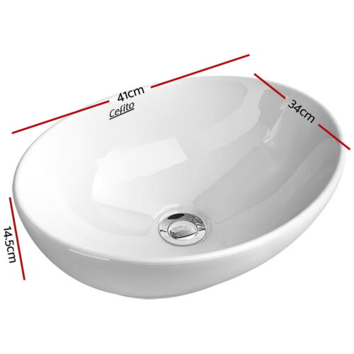 Cefito Bathroom Basin Ceramic Vanity Sink Hand Wash Bowl 41x34cm - Image 2