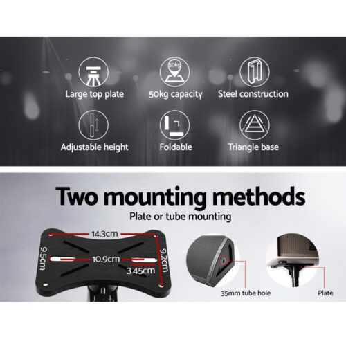 Alpha Speaker Stand 65-120cm Adjustable Height Surround Sound Studio Home 2pcs - Image 4