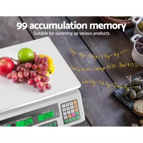 Emajin Scales Digital Kitchen 40KG Weighing Scales Platform Scales White LCD - Image 6