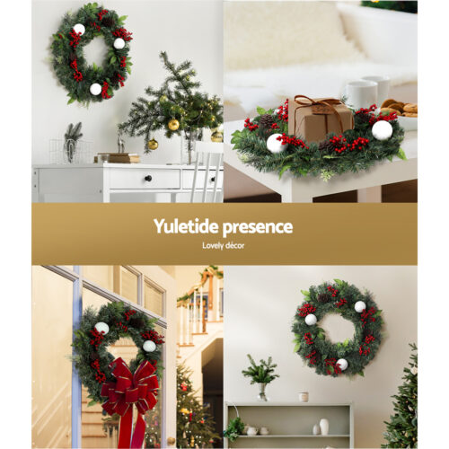 Jingle Jollys 2FT 60CM Christmas Wreath with Decor Xmas Tree Decoration - Image 5