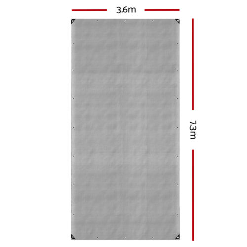 Instahut Tarp Tarpaulin 3.6x7.3m Canvas Camping Heavy Duty Sun Cover - Image 2