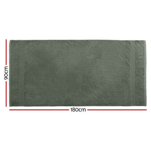 2 Pack Bath Sheets Set Cotton Extra Large Towel Green - Image 2