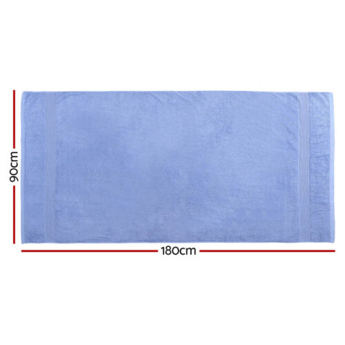 2 Pack Bath Sheets Set Cotton Extra Large Towel Blue - Image 2
