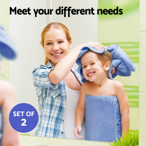 2 Pack Bath Sheets Set Cotton Extra Large Towel Blue - Image 4