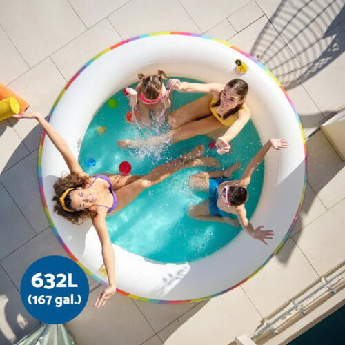 Bestway Kids Inflatable Round Pool Above Ground Cup Holder Rainbow 206x206x51cm - Image 6