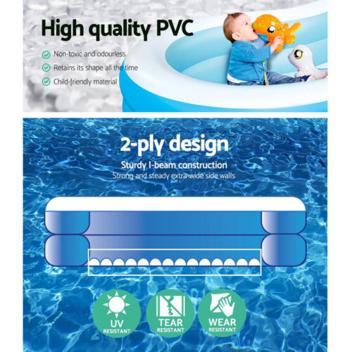 Bestway Kids Pool 262x157x46cm Inflatable Above Ground Swimming Pools 544L - Image 5