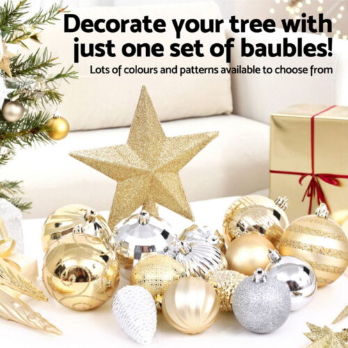 Jingle Jollys 125pcs Christmas Tree Decorations Set Baubles Ornaments Party - Image 4