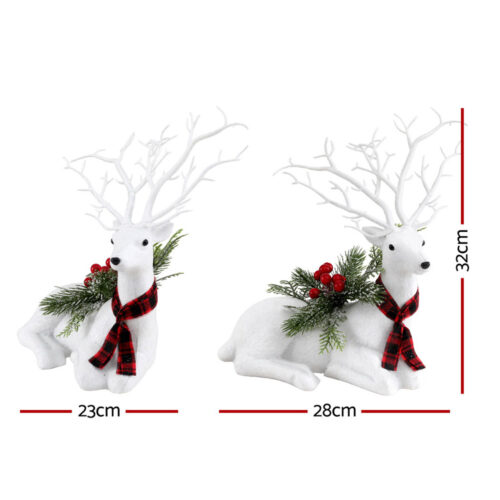 Jingle Jollys Christmas Reindeer 32cm Glitter Deer Ornaments Party Decorations - Image 2