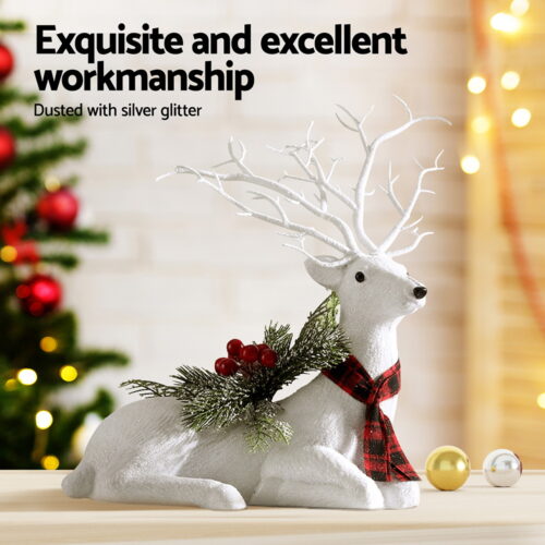 Jingle Jollys Christmas Reindeer 32cm Glitter Deer Ornaments Party Decorations - Image 5