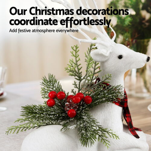 Jingle Jollys Christmas Reindeer 32cm Glitter Deer Ornaments Party Decorations - Image 6
