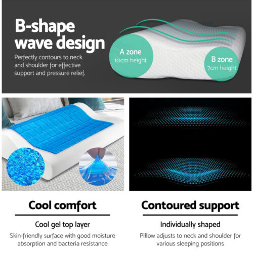 Giselle Bedding Contour Pillow Cool Gel Twin Pack - Image 2