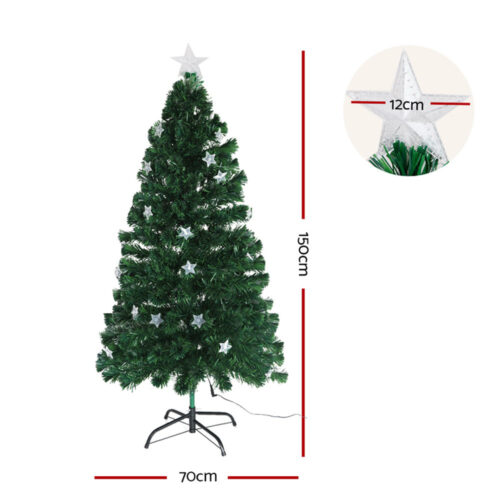 Jingle Jollys 1.5m Christmas Tree Optic Fibre LED Xmas tree Multi Colour - Image 2