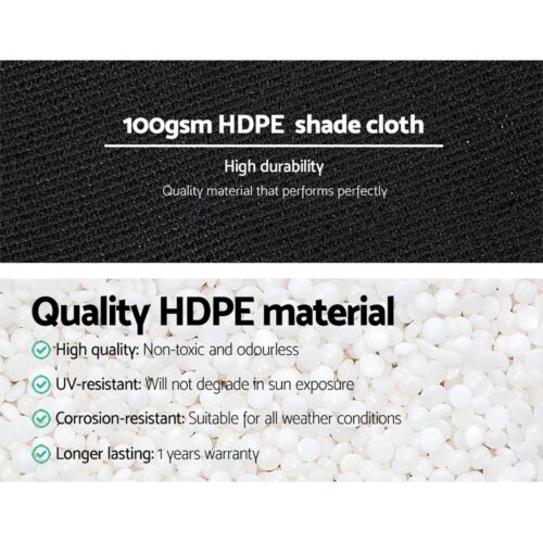 Instahut 50% Shade Cloth 1.83x20m Shade Cloth Sail Heavy Duty Shadecloth Garden Mesh Roll BK - Image 5