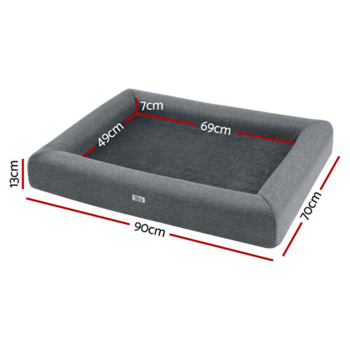 i.Pet Pet Bed Dog Cat Large Calming Soft Sofa Cushion Egg Crate Washable Grey - Image 2