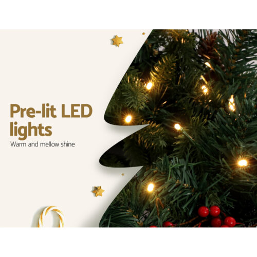 Jingle Jollys 2.4m Christmas Garland with LED Lights Decorations Xmas Party - Image 6