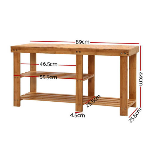 Artiss Bamboo Shoe Rack Bench - Image 2