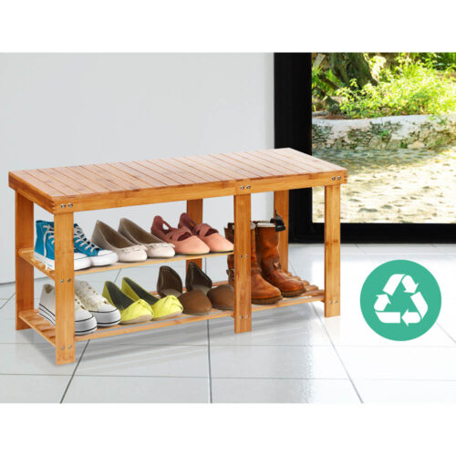 Artiss Bamboo Shoe Rack Bench - Image 6