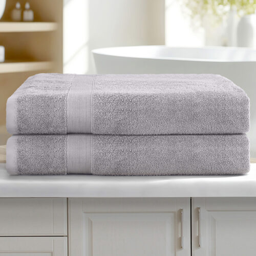 2 Pack Bath Sheets Set Cotton Extra Large Towel Grey - Image 7