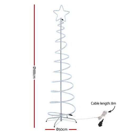 1.88M Christmas Lights Tree 288 LED Decorations Jingle Jollys - Image 2