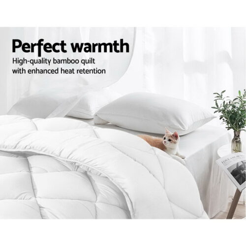 Giselle Bedding 400GSM Microfibre Bamboo Quilt King - Image 5