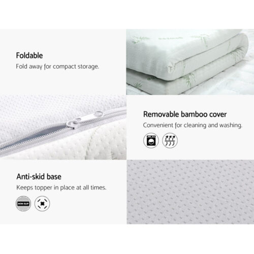 Giselle Bedding Memory Foam Mattress Topper Cool Gel 5cm Single - Image 7