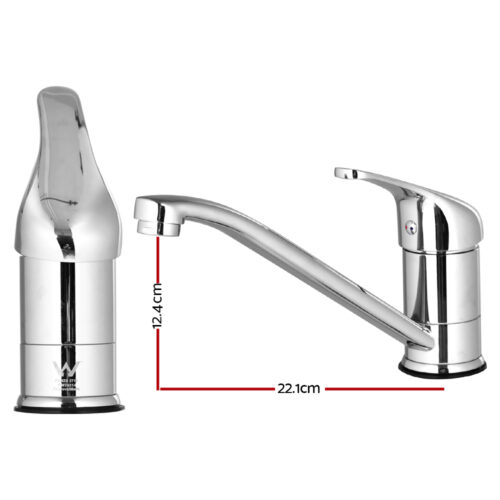 Cefito Kitchen Mixer Tap Mixer Long Spout Sink Faucet Basin Laundry Chrome - Image 2