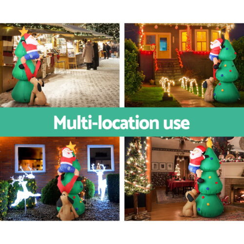Jingle Jollys Christmas Inflatable Santa Tree 1.8M Illuminated Decorations - Image 3