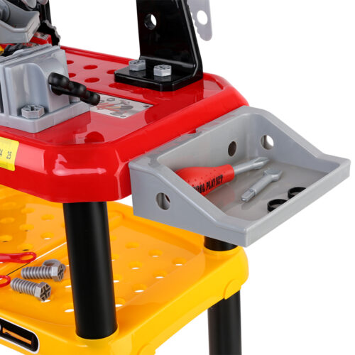 Keezi Kids Pretend Workbench DIY Tools 97 Piece Children Role Play Toys Red - Image 4