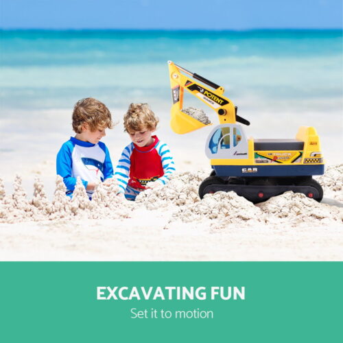 Keezi Ride On Car Toys Kids Excavator Digger Sandpit Bulldozer Car Pretend Play - Image 3