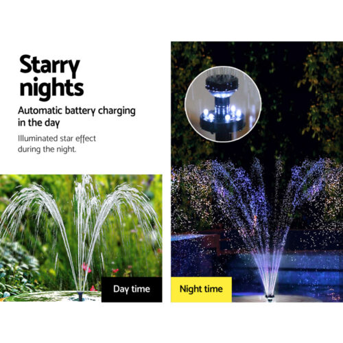Gardeon Solar Pond Pump Submersible Water Fountain with Battery Kit LED Lights 4FT - Image 5